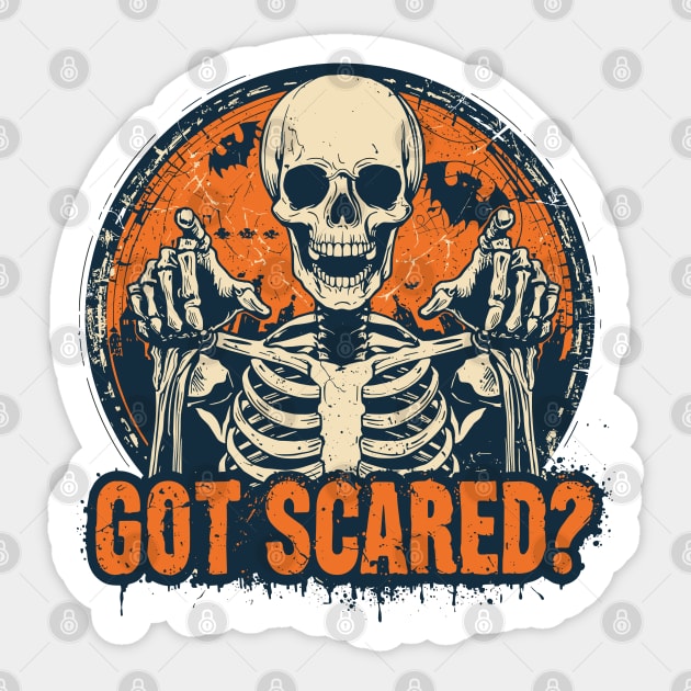 Got-Scared Halloween-Vibes Sticker by JessArty